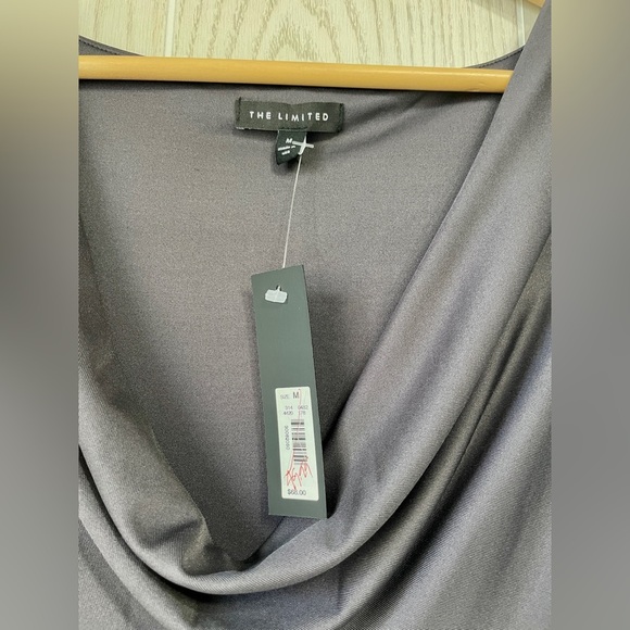 THE LIMITED Women's Dress size M Dark Grey Cowl Neck Sleeveless Midi NWT - Picture 3 of 4